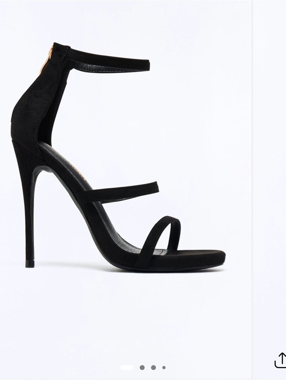 Fashion Nova Black Triple-Strap Ankle Strap Stiletto Heels